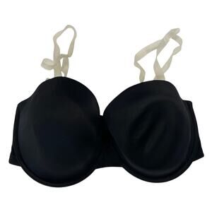 Panache Black Porcelain 3370 T-Shirt Bra with Underwire Clear straps Size 36F
